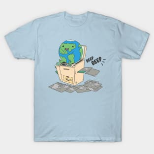 How Maps Are Made // Funny Globe on Copy Machine T-Shirt